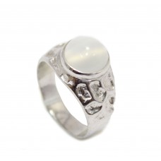 Moonstone Ring Silver Sterling 925 Men's Handmade Jewelry Gemstone Natural A693